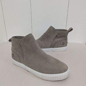 Timberland Skyla Bay Woman's Grey Suede Pull On Boots Shoes Sneakers Flats 6.5
